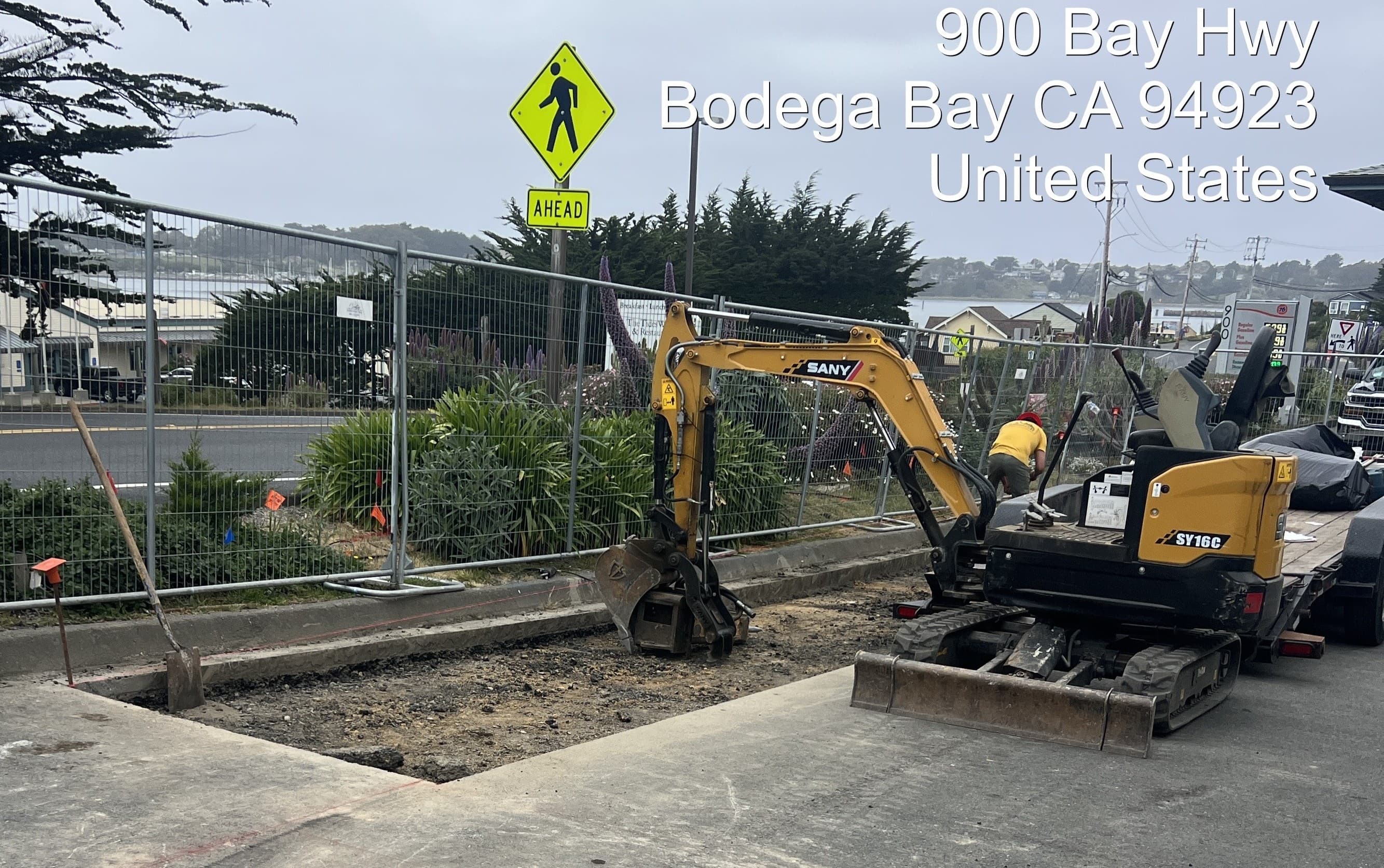 Bulldozer opening trench
