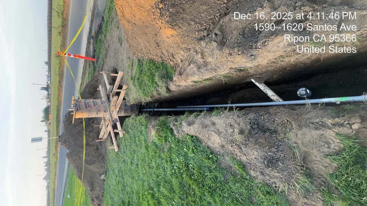 Conduit in open trench