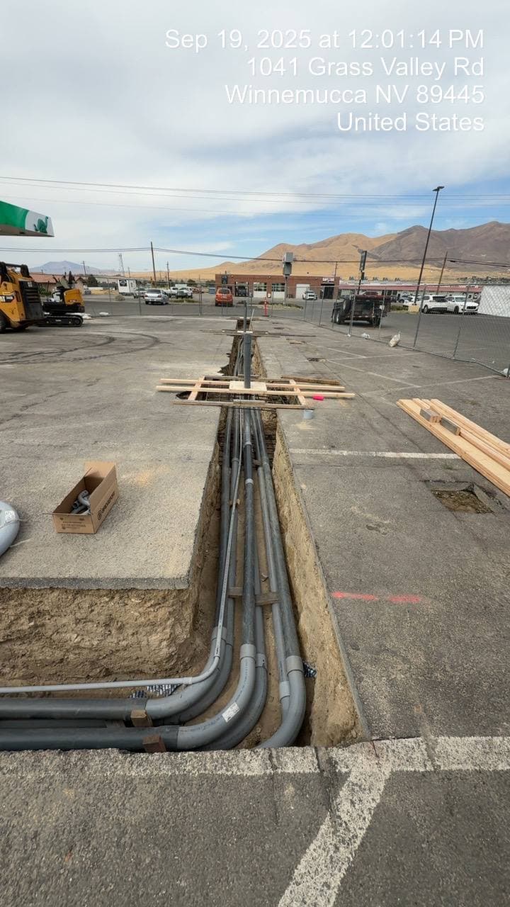 Utility trench excavation
