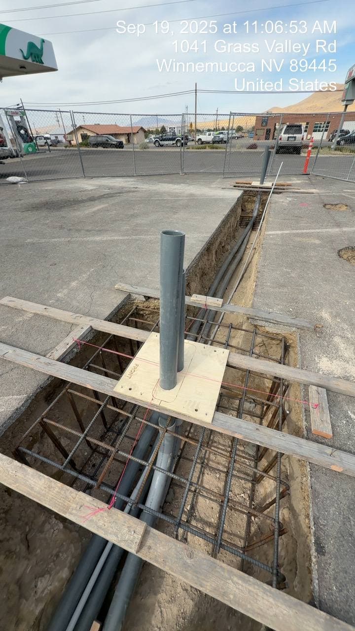Completed underground utility